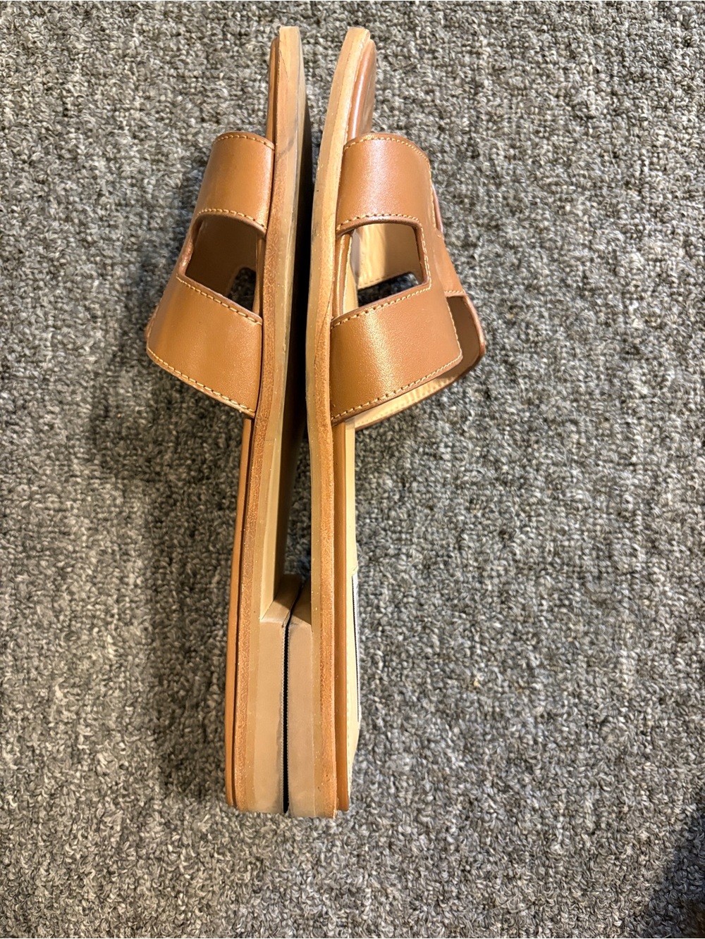 Steve Madden Brown Leather Slide Sandals - Women's Slip-On Loafers - Picture 3 of 3